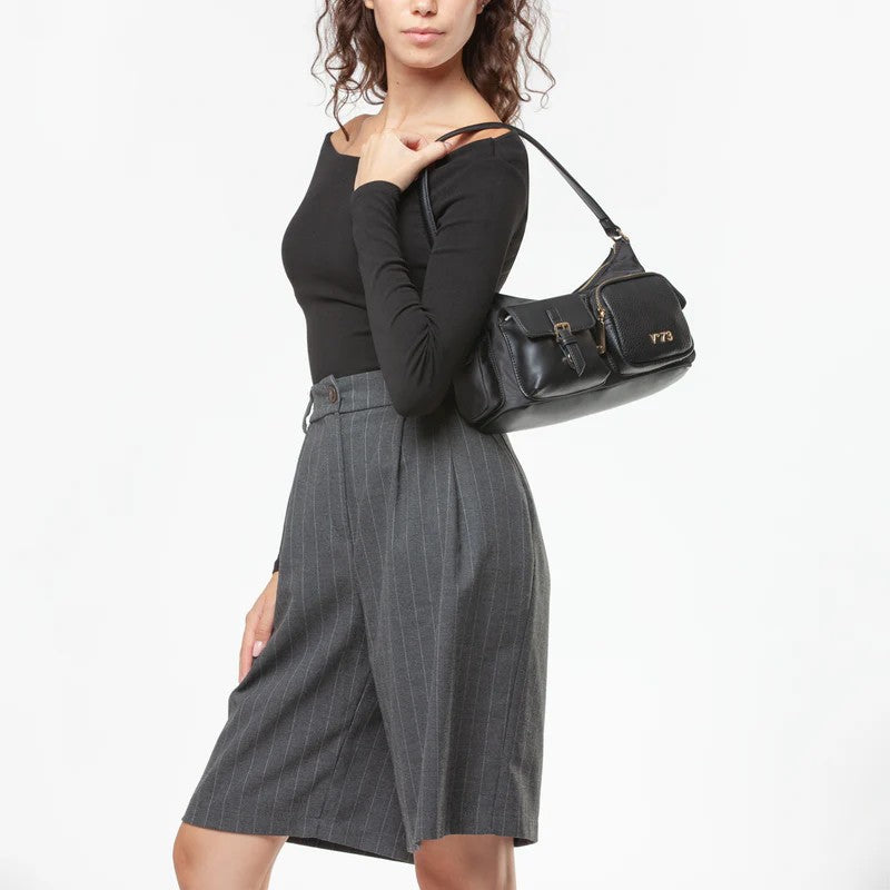 V73 borsa a spalla in ecopelle "Liliana" Nero 73BS9EY02.NERO