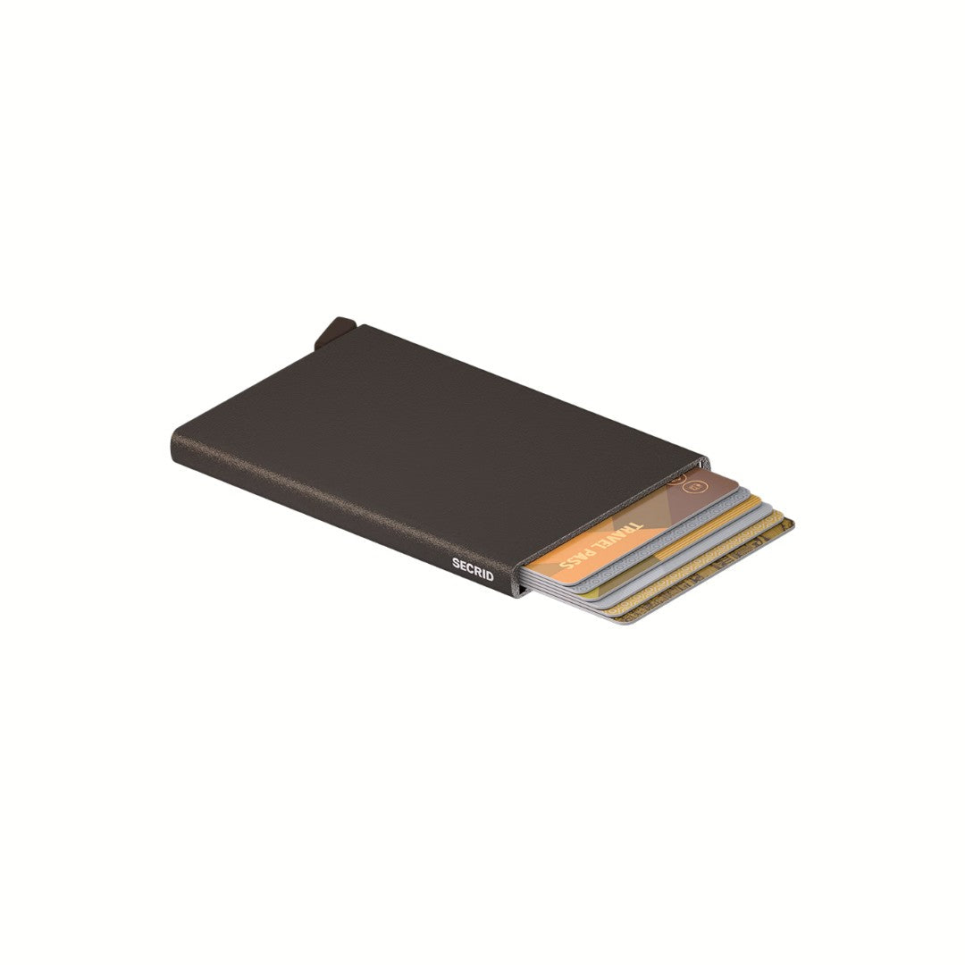 Secrid porta carte di credito in alluminio "Cardprotector Powder" Marrone CP.BROWN