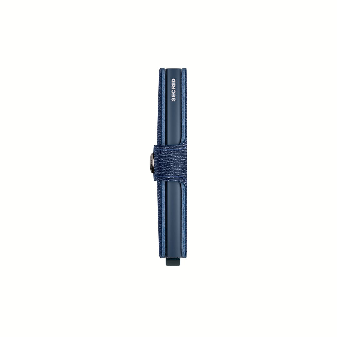 Secrid portafogli compatto in alluminio e pelle "Miniwallet Crisple" Blu MC.NAVY