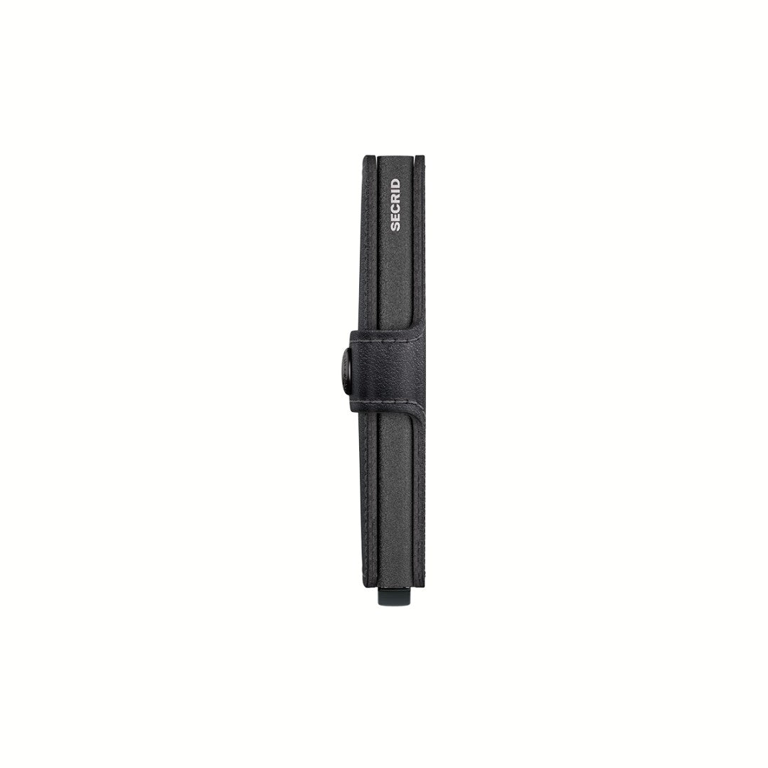 Secrid portafogli compatto in alluminio e pelle "Miniwallet Powdercoat" Nero MPC.BLACK