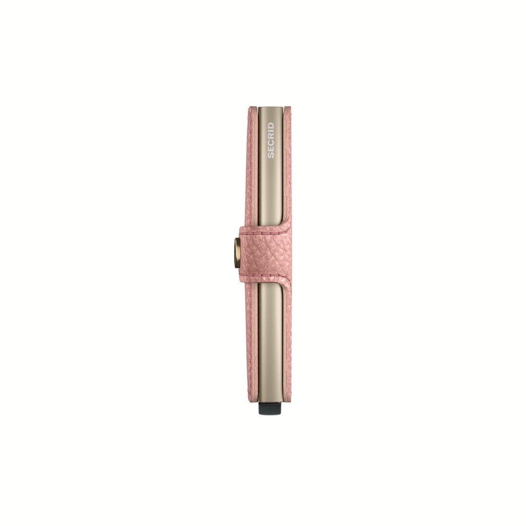 Secrid portafogli compatto in alluminio e pelle "Miniwallet Pebble" Rosa MPE.ROSE