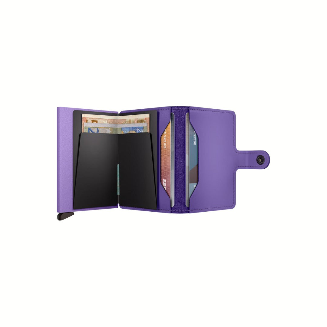 Secrid portafogli compatto in alluminio ed ecopelle "Miniwallet Yard Power" Lilla MYP.LILAC