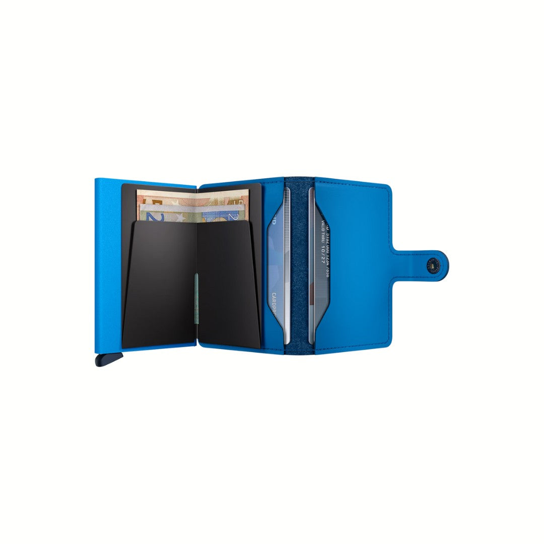 Secrid portafogli compatto in alluminio ed ecopelle "Miniwallet Yard Power" Azzurro MYP.ULTRA BLUE
