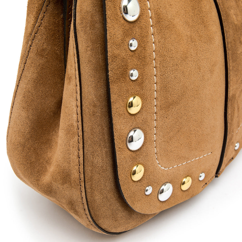 Gianni Chiarini borsa a spalla in camoscio "Helena Round" Cuoio BS12386 CMBRC.1478 CARAMEL