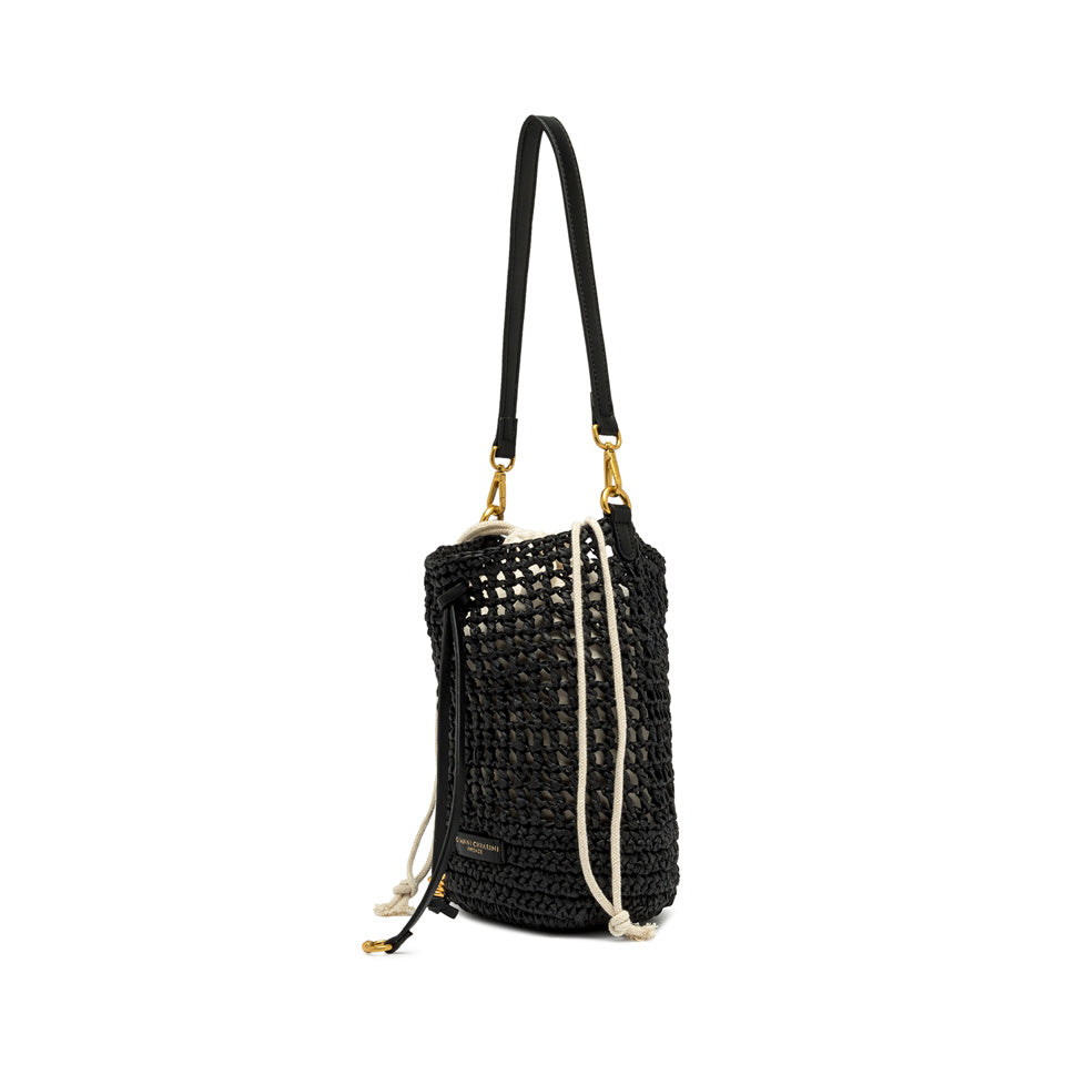 Gianni Chiarini borsa secchiello in tessuto "Nefeli" Nero BS11951 COMM STR-CRCH.001 NERO