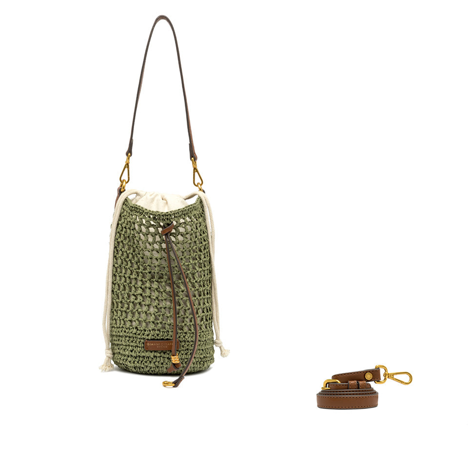 Gianni Chiarini borsa secchiello in tessuto "Nefeli" Verde BS11951 COMM STR-CRCH.11730 TA