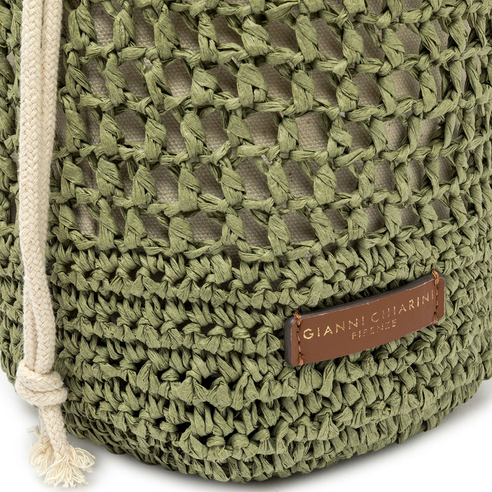 Gianni Chiarini borsa secchiello in tessuto "Nefeli" Verde BS11951 COMM STR-CRCH.11730 TA