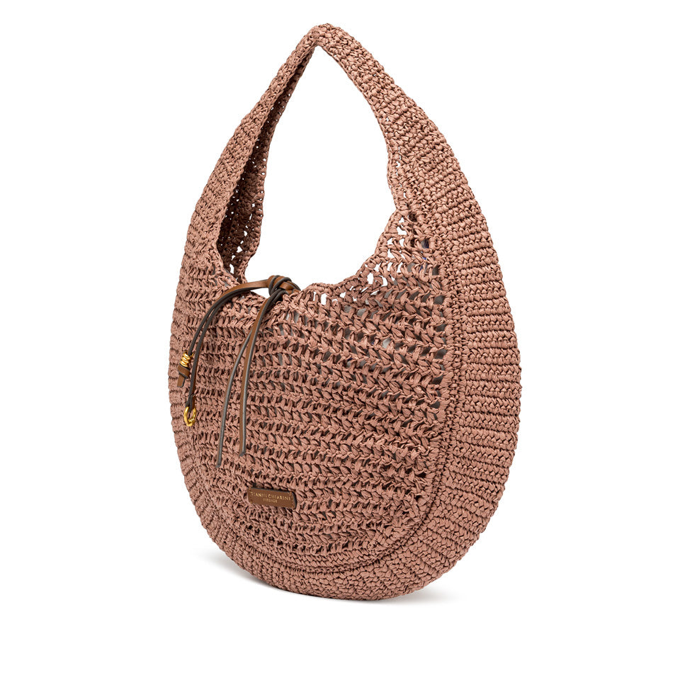 Gianni Chiarini borsa a spalla in tessuto "Nefeli" Cipria BS11954 COMM STR-CRCH.7752 BLU