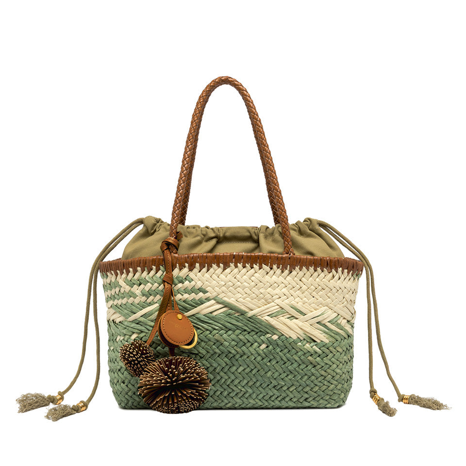 Gianni Chiarini borsa shopping in rafia "Paloma" Verde BS11311 COMM STRAWINT.14366 W