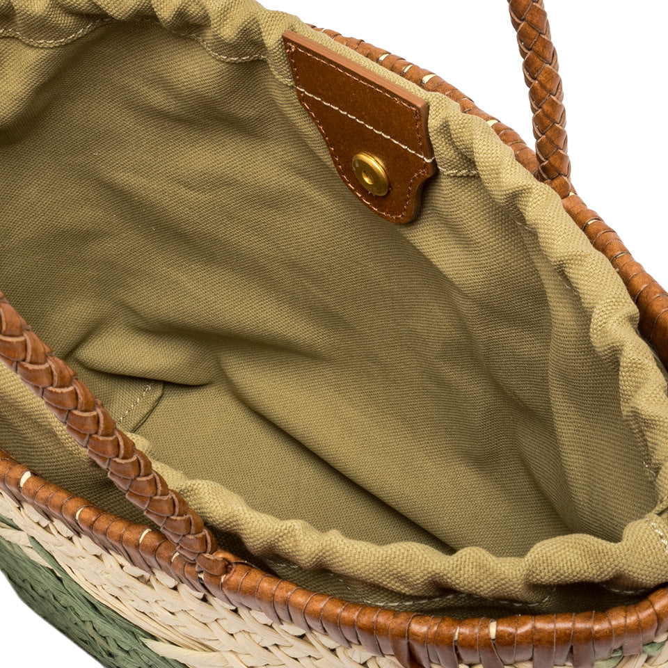 Gianni Chiarini borsa shopping in rafia "Paloma" Verde BS11311 COMM STRAWINT.14366 W