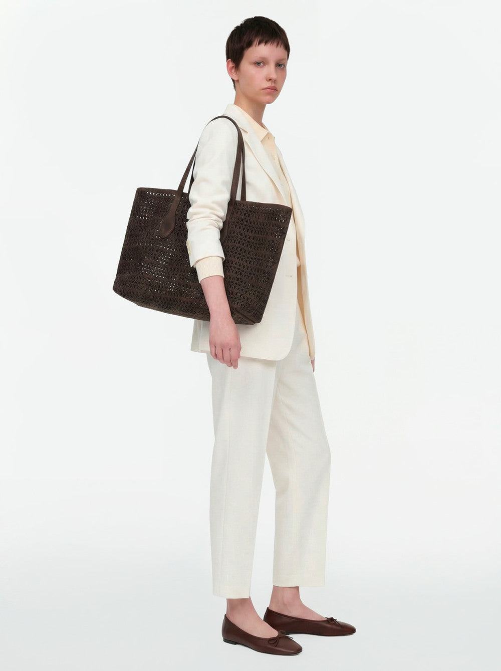 Gianni Chiarini borsa shopping in camoscio "Mashup" Marrone BS11837CMLSR.974 MOKA