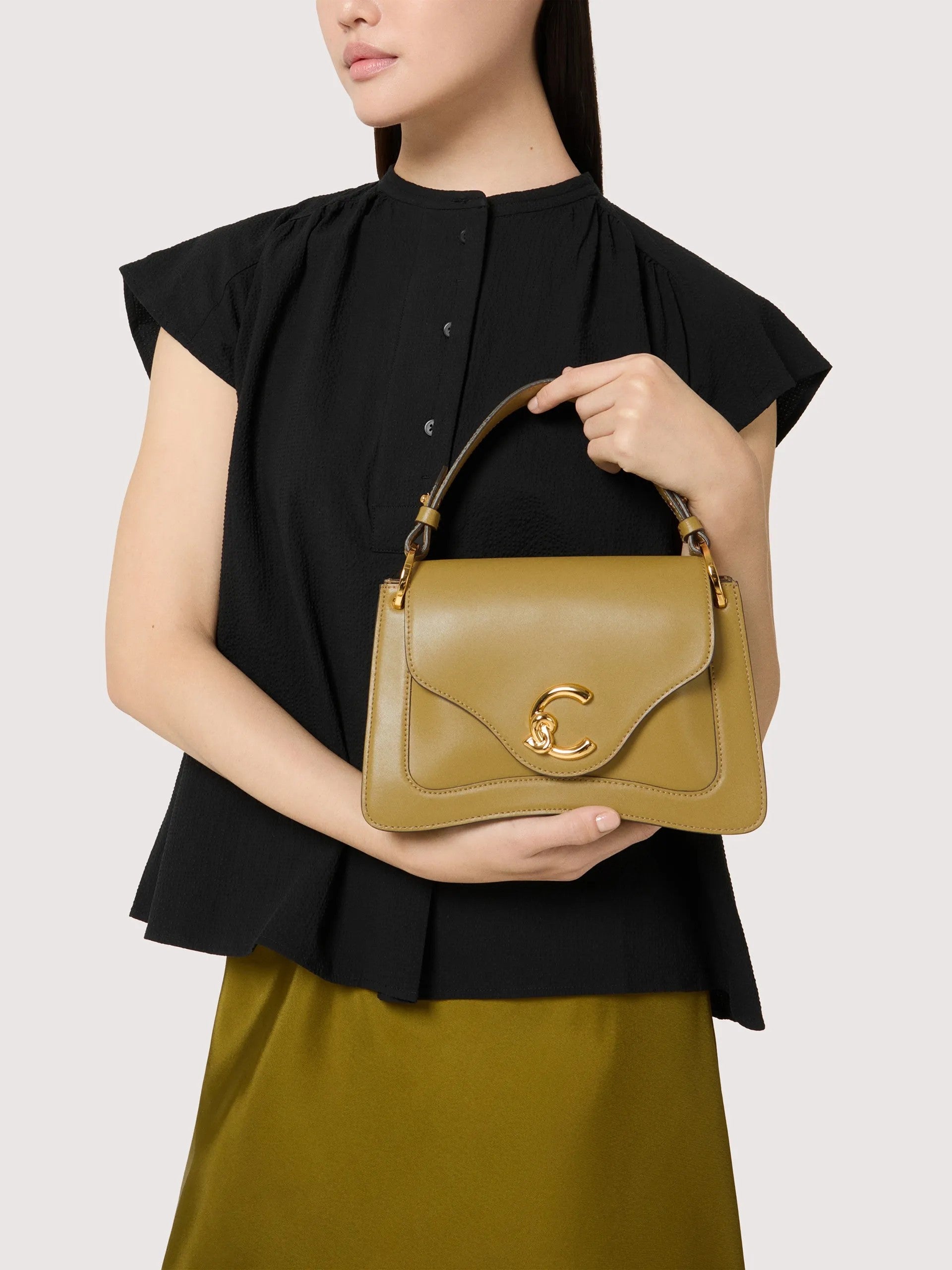 Coccinelle borsa a mano in pelle "C-Me Calf" Verde E1SSK180201.G43 SEAGRASS