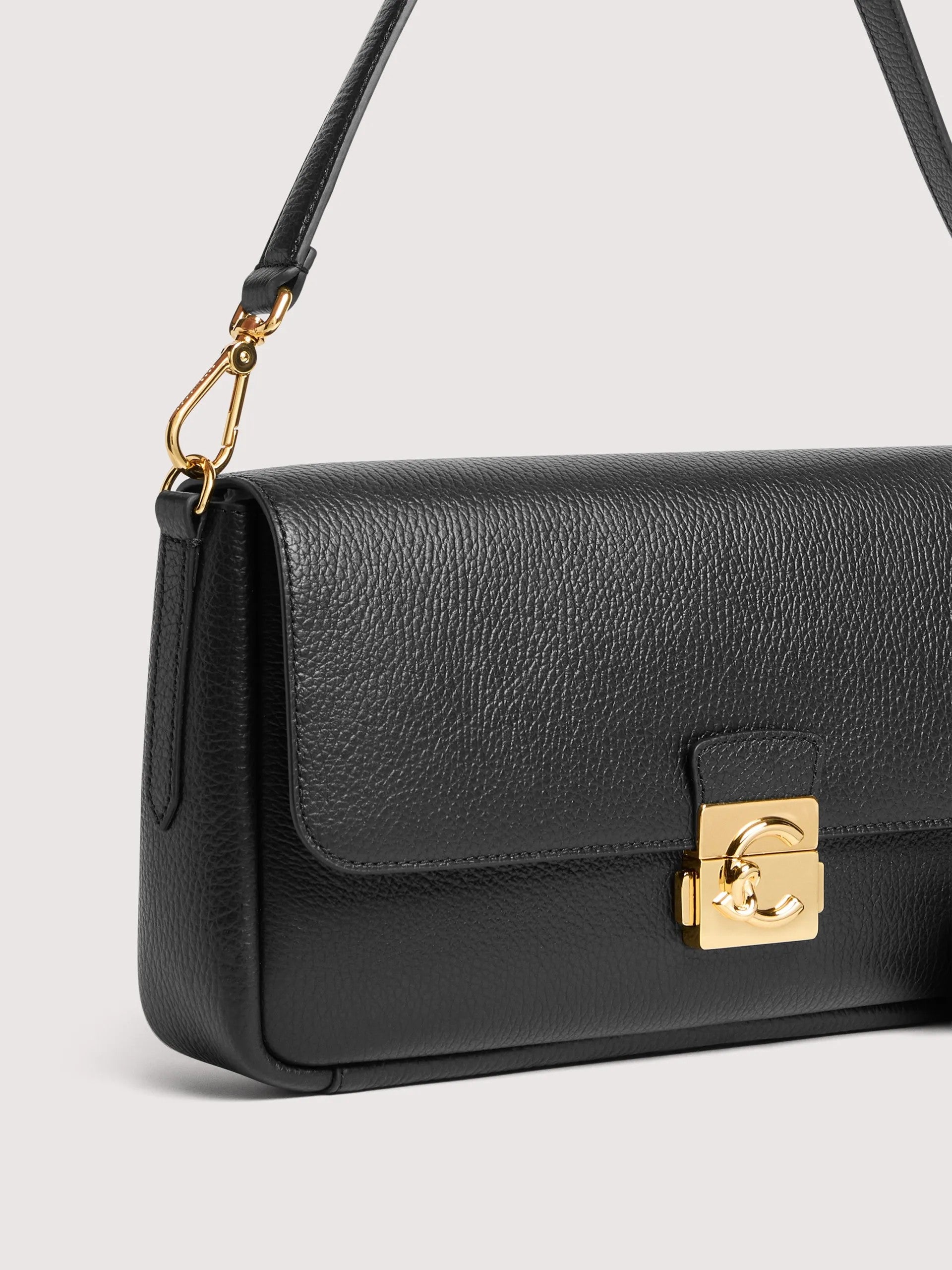 Coccinelle borsa a spalla in pelle "C-Me Lock" Nero E1U4K120101.001 NOIR