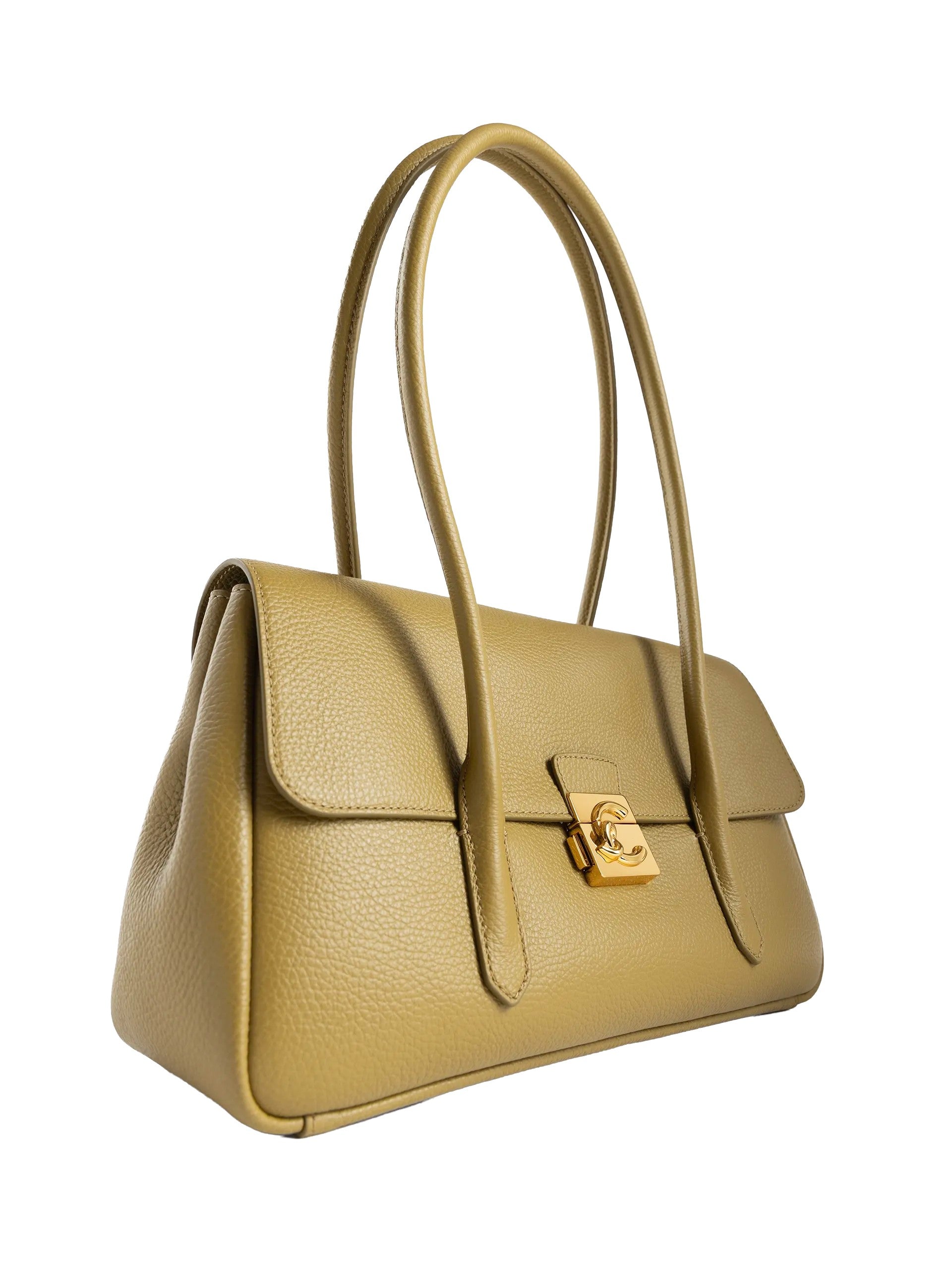 Coccinelle borsa a spalla in pelle "C-Me Lock" Verde E1U4K120301.G43 SEAGRASS