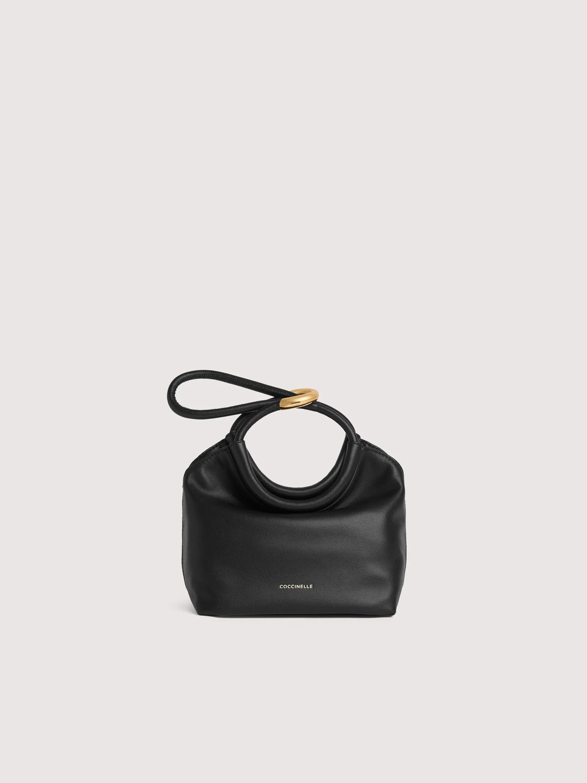Coccinelle borsa a mano in pelle "Finn Pouch" Nero E1UAA580101.001 NOIR