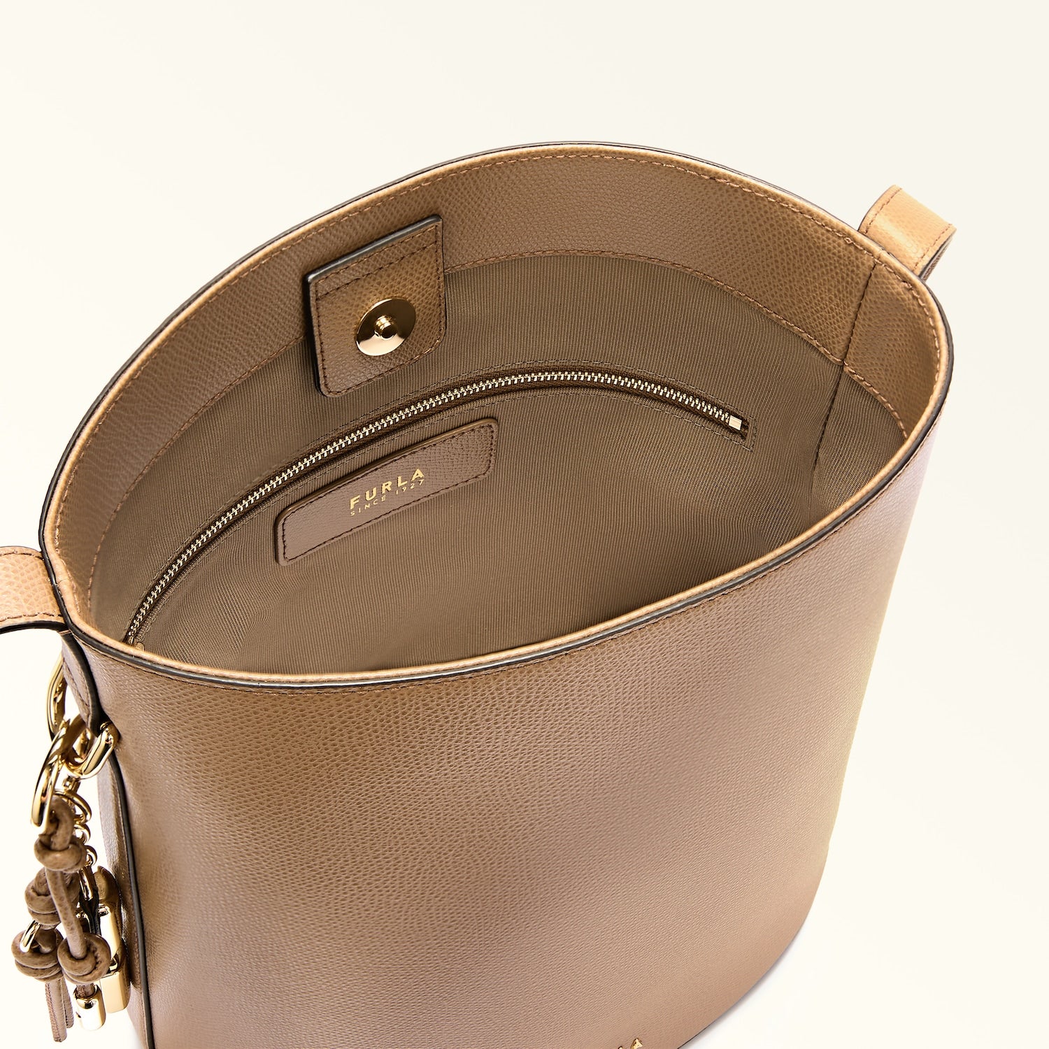 Furla borsa secchiello in pelle "Roxie" Beige WB01875.4489S TOFFEE