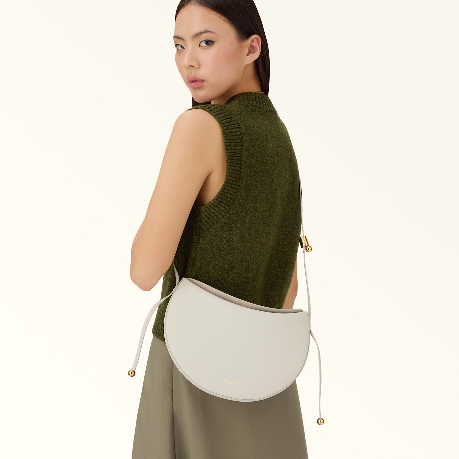 Furla borsa a spalla in pelle "Moonstone" Avorio WB01868.PNN00 PANNA