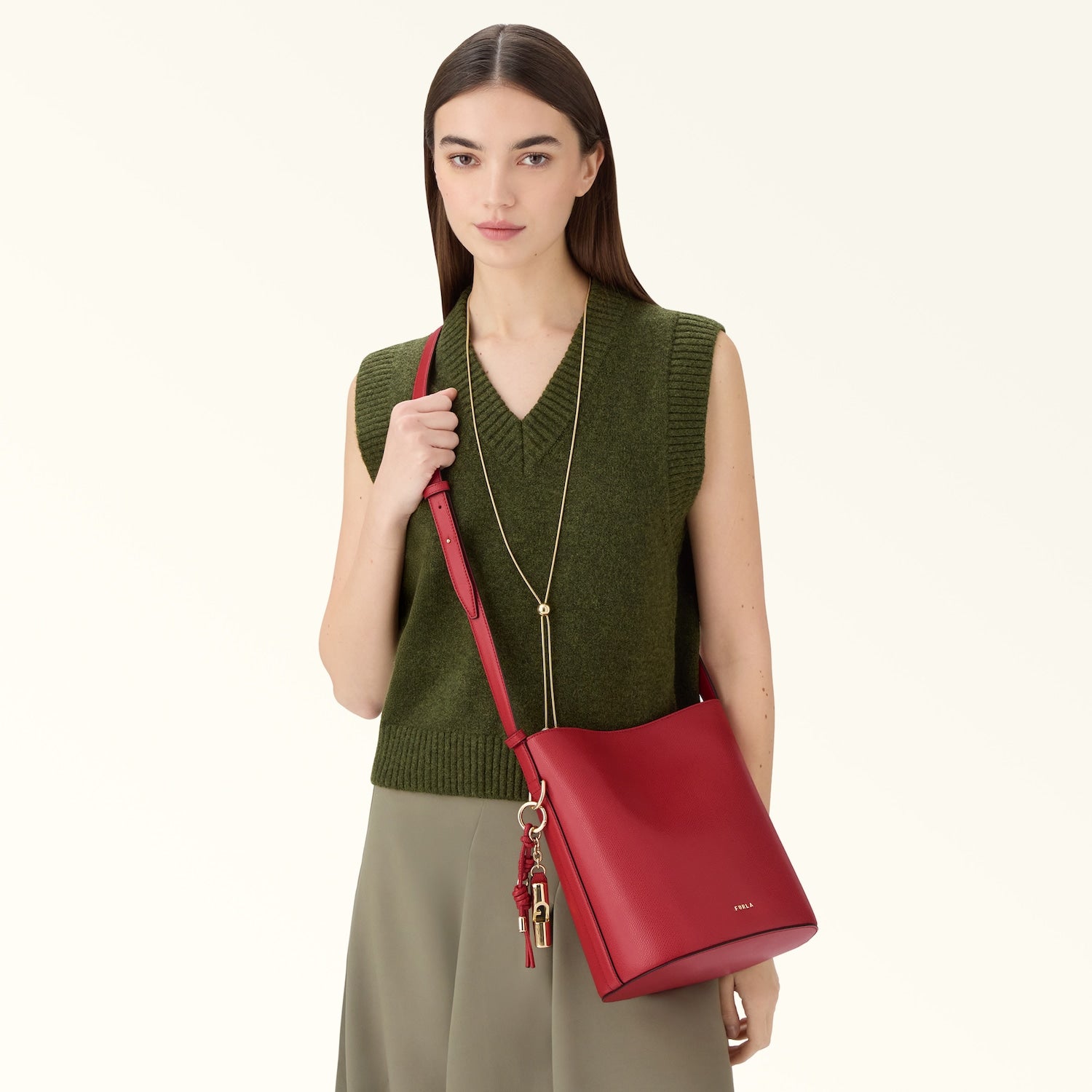 Furla borsa secchiello in pelle "Roxie" Rosso WB01875.4484S RED