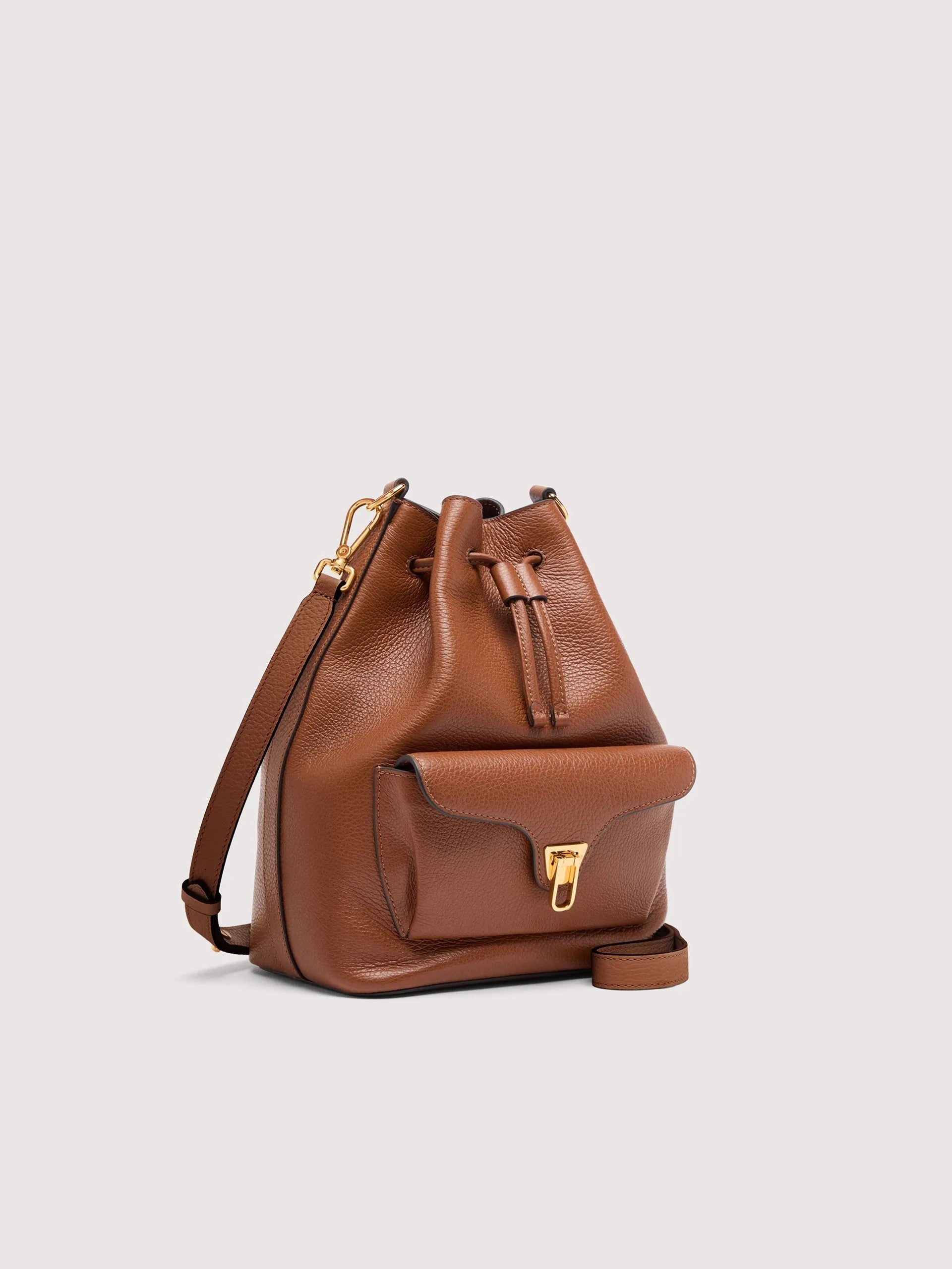 Coccinelle borsa secchiello in pelle "Beat Generation" Cuoio E1TFK230201.W11 COGNAC