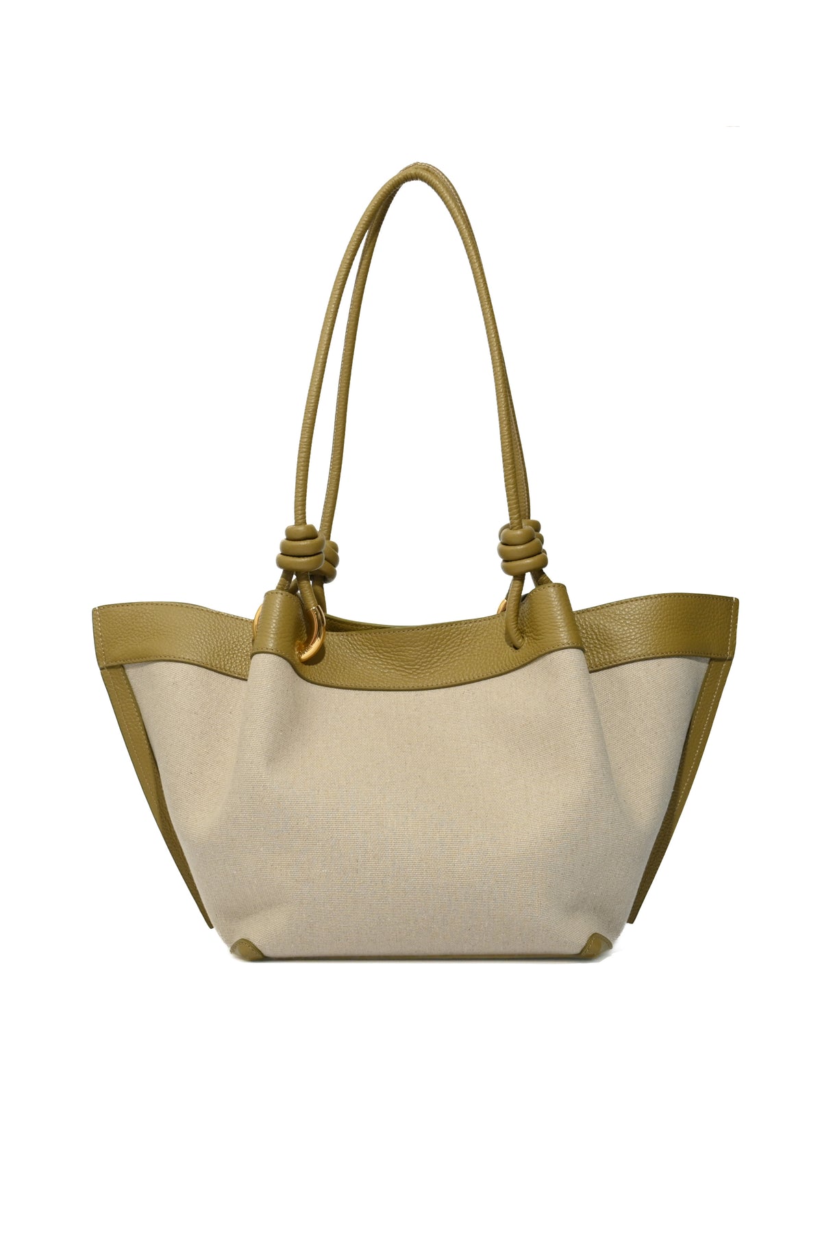 Coccinelle borsa shopping intessuto e pelle "Finn Canvas" Verde E1U06110201.824 NATURAL/SEAG