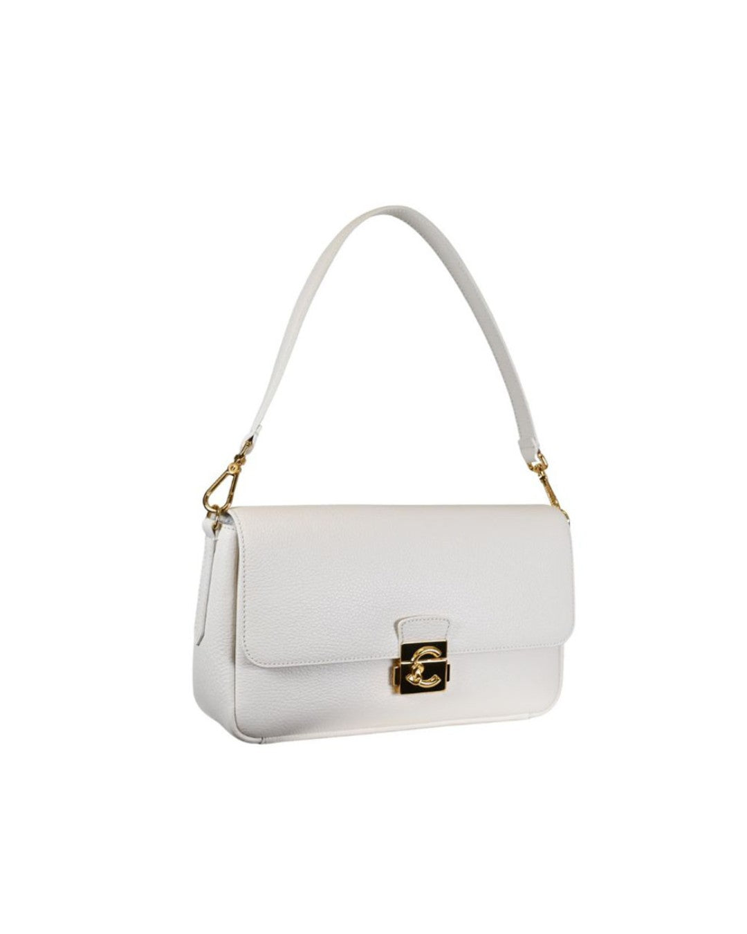 Coccinelle borsa a spalla in pelle "C-Me Lock" Bianco E1U4K120101.N17 PEARL