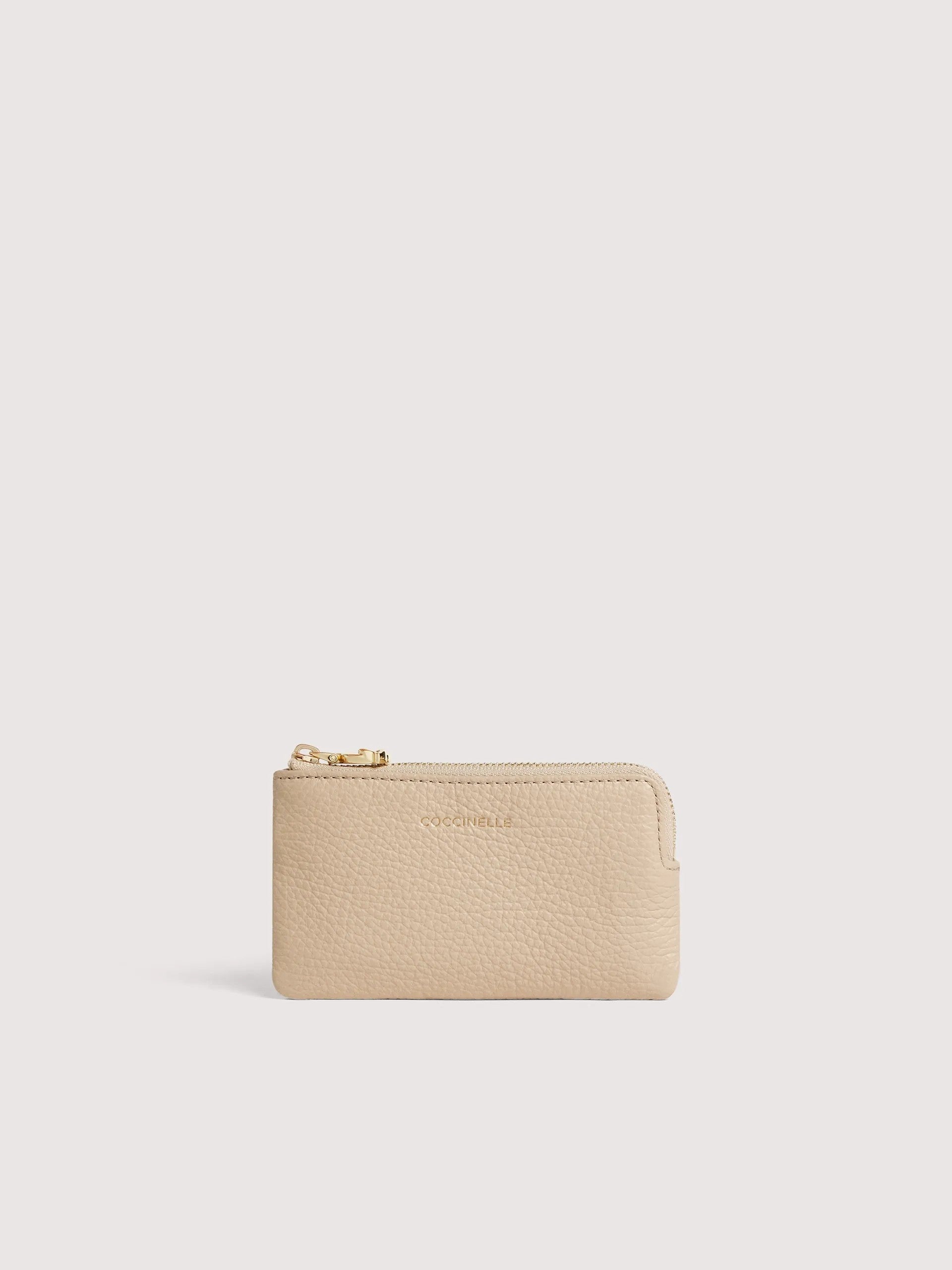 Coccinelle portachiavi a bustina in pelle "C-Me Softy" Beige E2TBM193101.N64 SANDSHELL