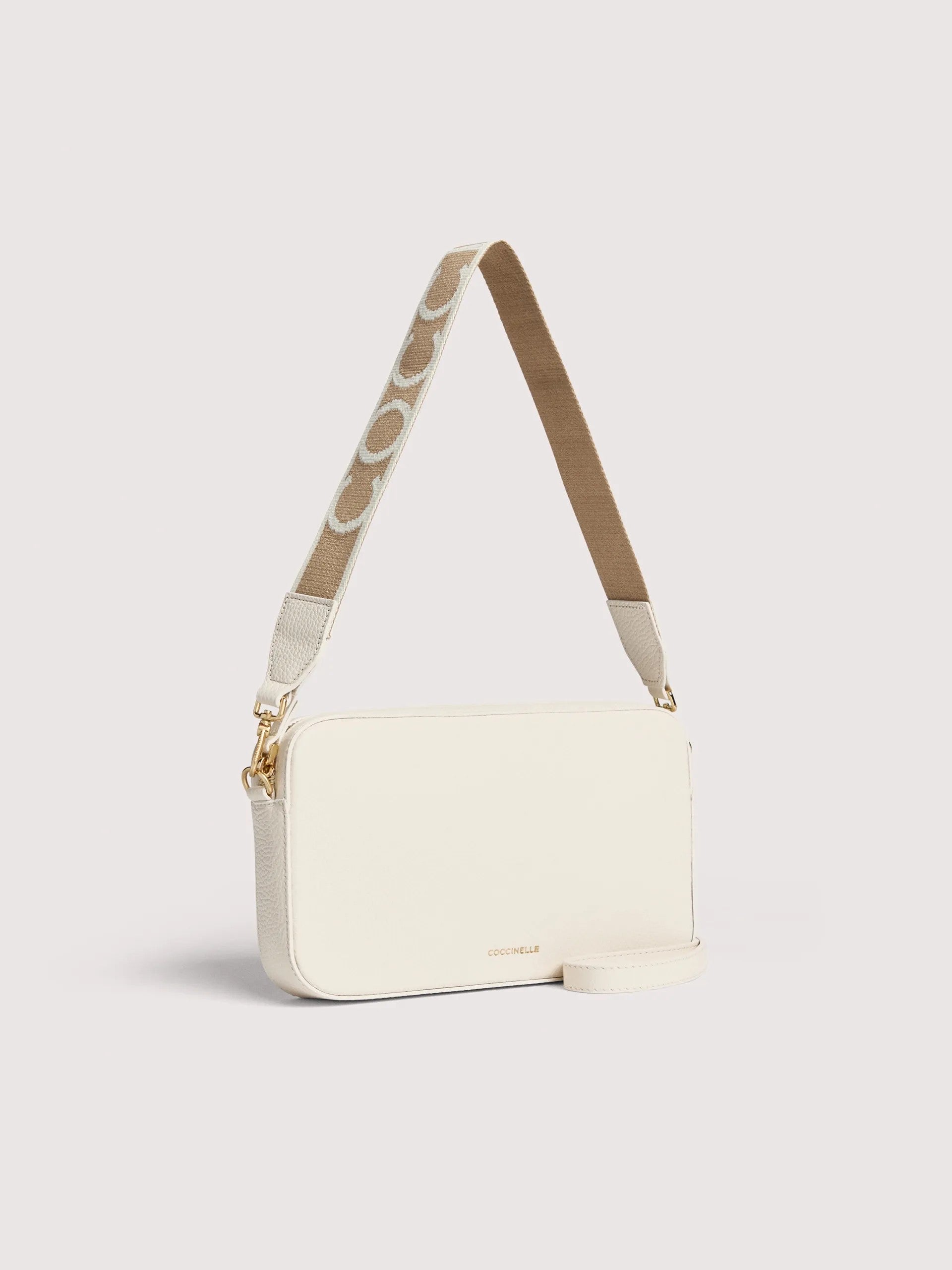 Coccinelle borsa a spalla in pelle "Tebe" Bianco E5MN5520101.N17 PEARL
