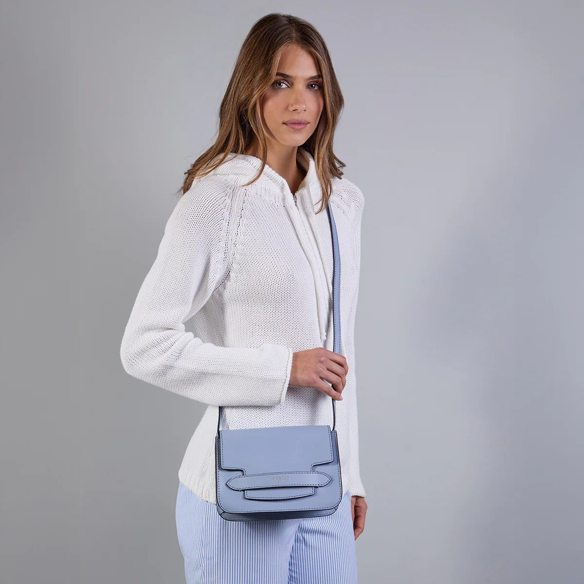 The Bridge borsa a tracolla in pelle "Lucrezia" Azzurro 04192001.00A ACQUA