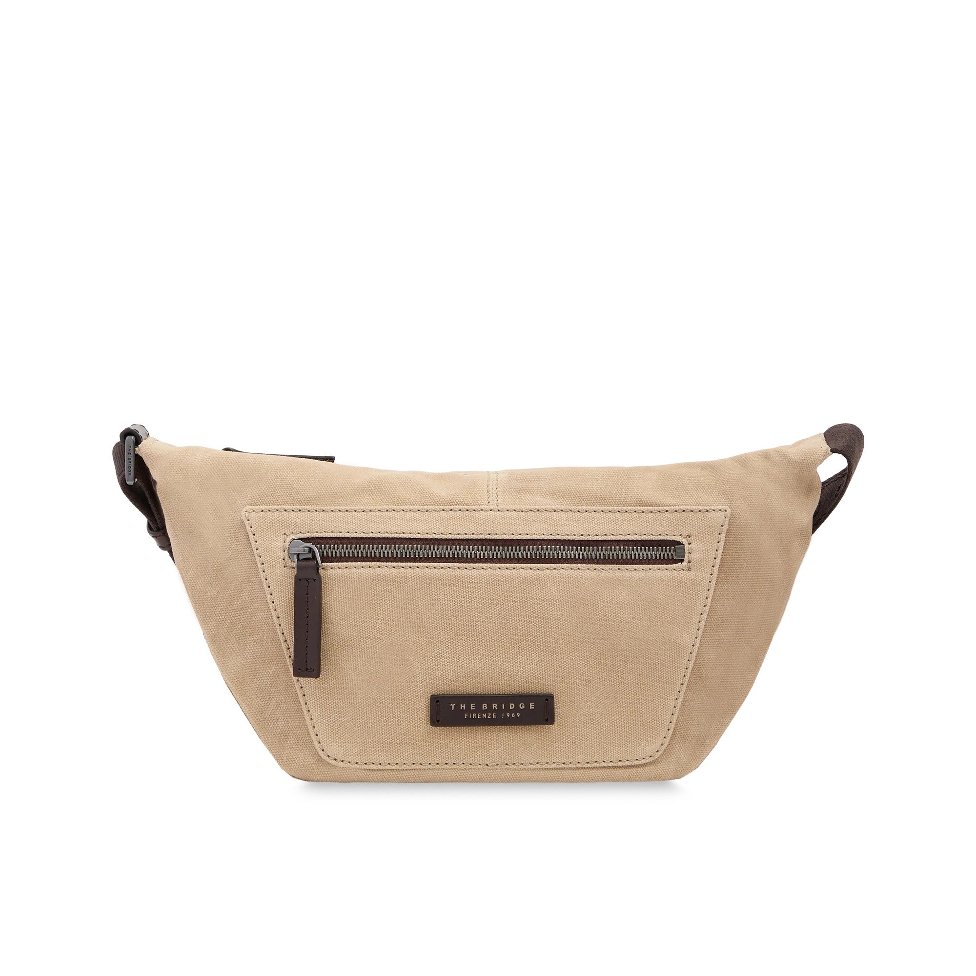 The Bridge borsa a tracolla in tessuto e pelle "Igor" Beige 072305KF.005 NATURALE-MORO