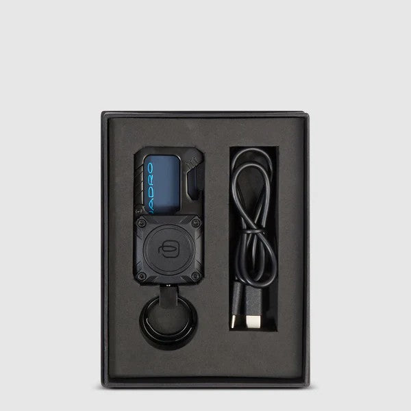 Piquadro portachiavi in metallo con tracker "BM" Nero PC7074BM.N