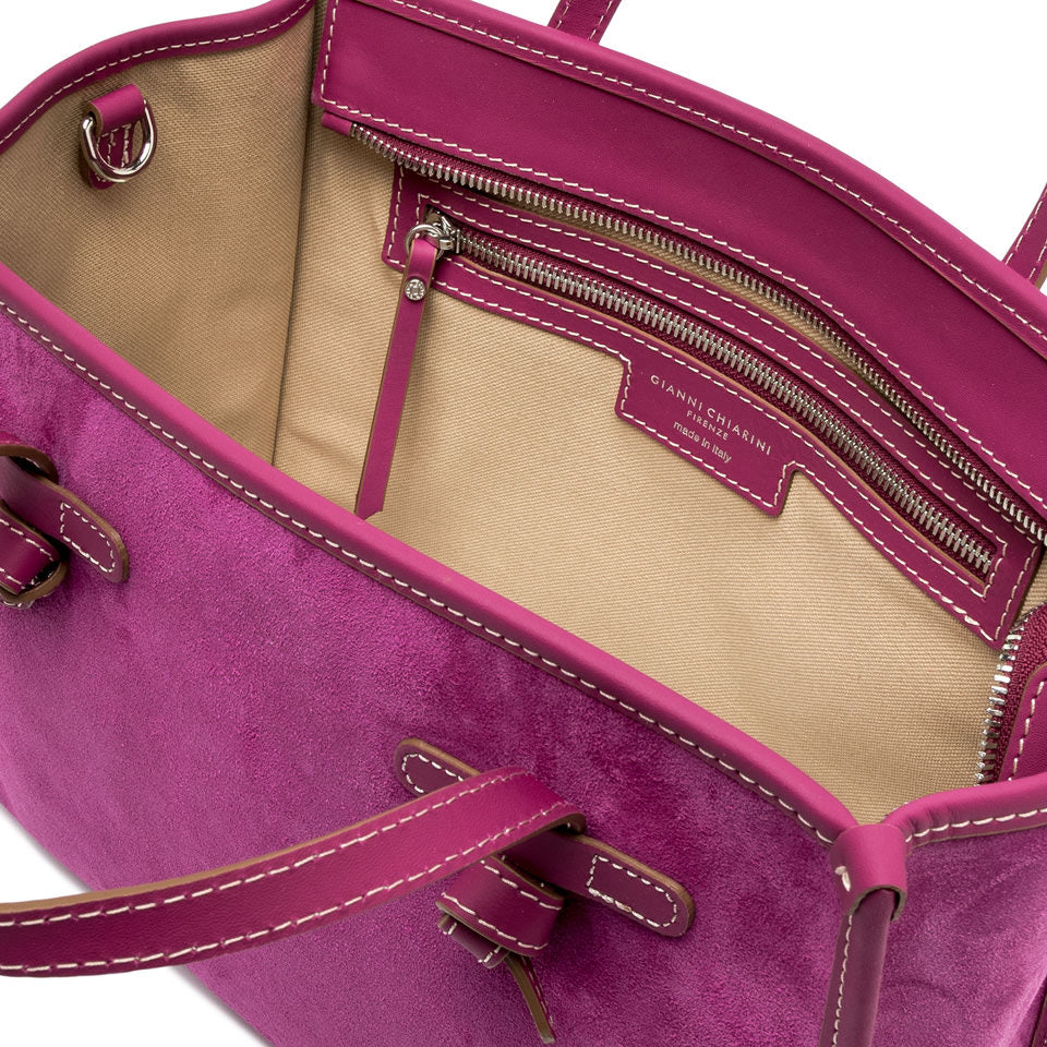 Gianni Chiarini borsa a mano in camoscio "Miss Marcella 32" Fucsia BS9762CM-PL.14364 DESERT FLOWE
