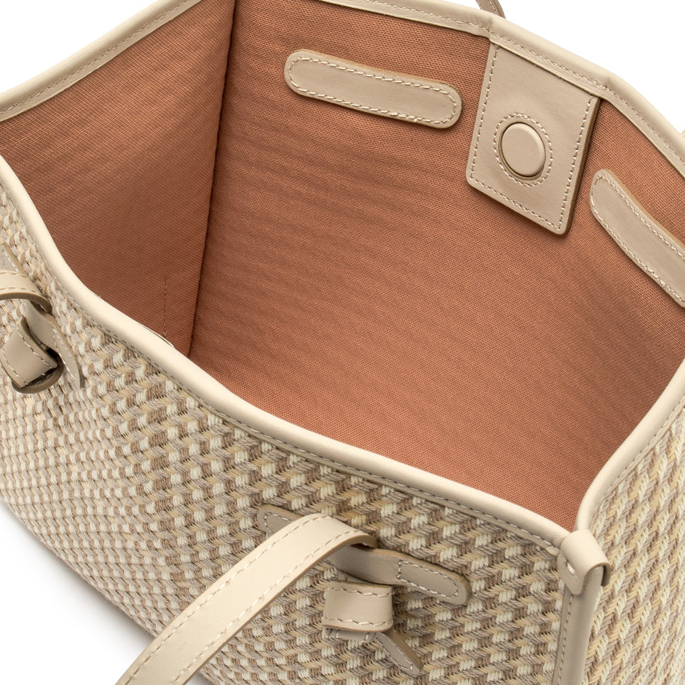 Gianni Chiarini borsa shopping in tessuto e pelle "Marcella" Beige BS6849COMM MSQ.14510 NOCETTA