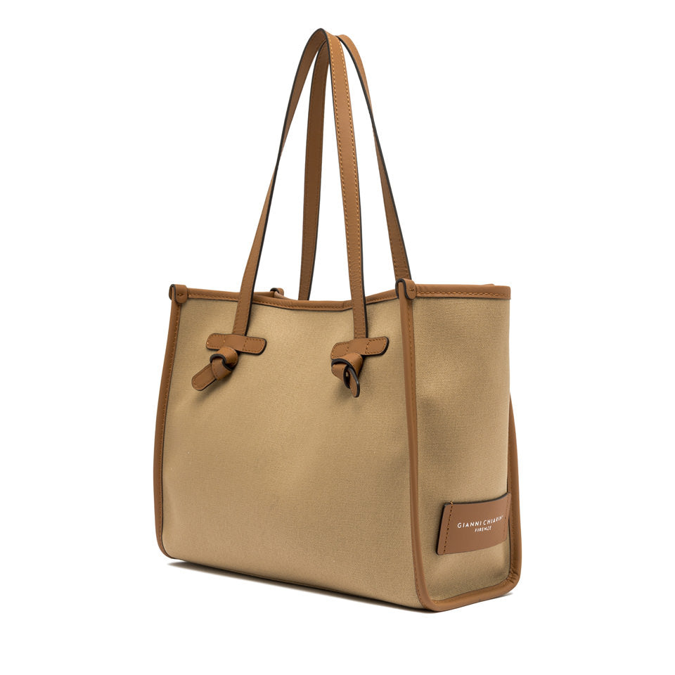 Gianni Chiarini borsa shopping in tessuto e pelle "Marcella" Beige BS6849COMM CNV-SE.13932 CORDA