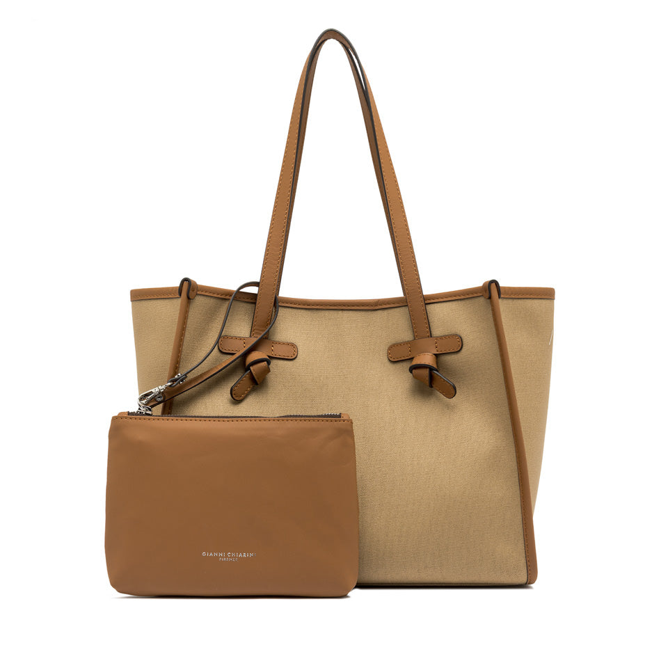 Gianni Chiarini borsa shopping in tessuto e pelle "Marcella" Beige BS6849COMM CNV-SE.13932 CORDA