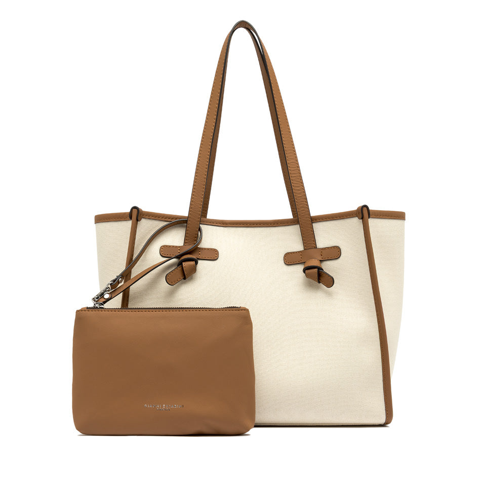 Gianni Chiarini borsa shopping in tessuto e pelle "Marcella" Avorio BS6849COMM CNV-SE.PANNA
