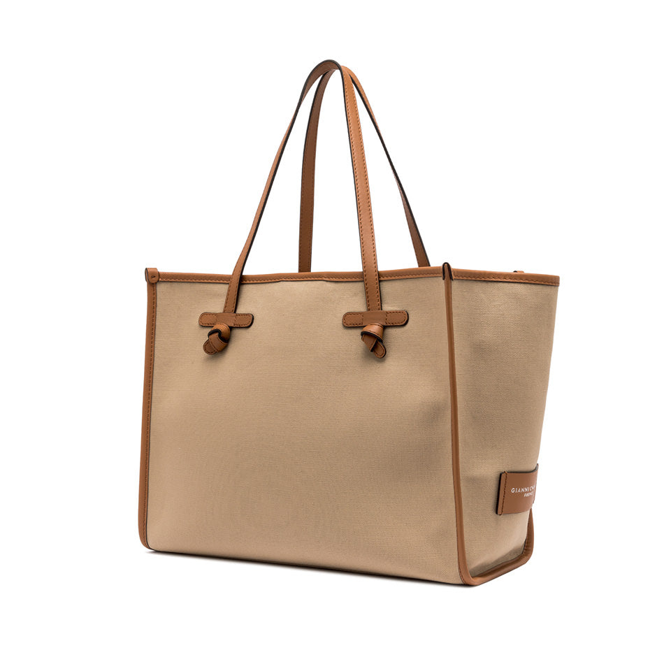 Gianni Chiarini borsa shopping in tessuto e pelle "Marcella" Beige BS6850COMMCNV-SE.13932 CORDA