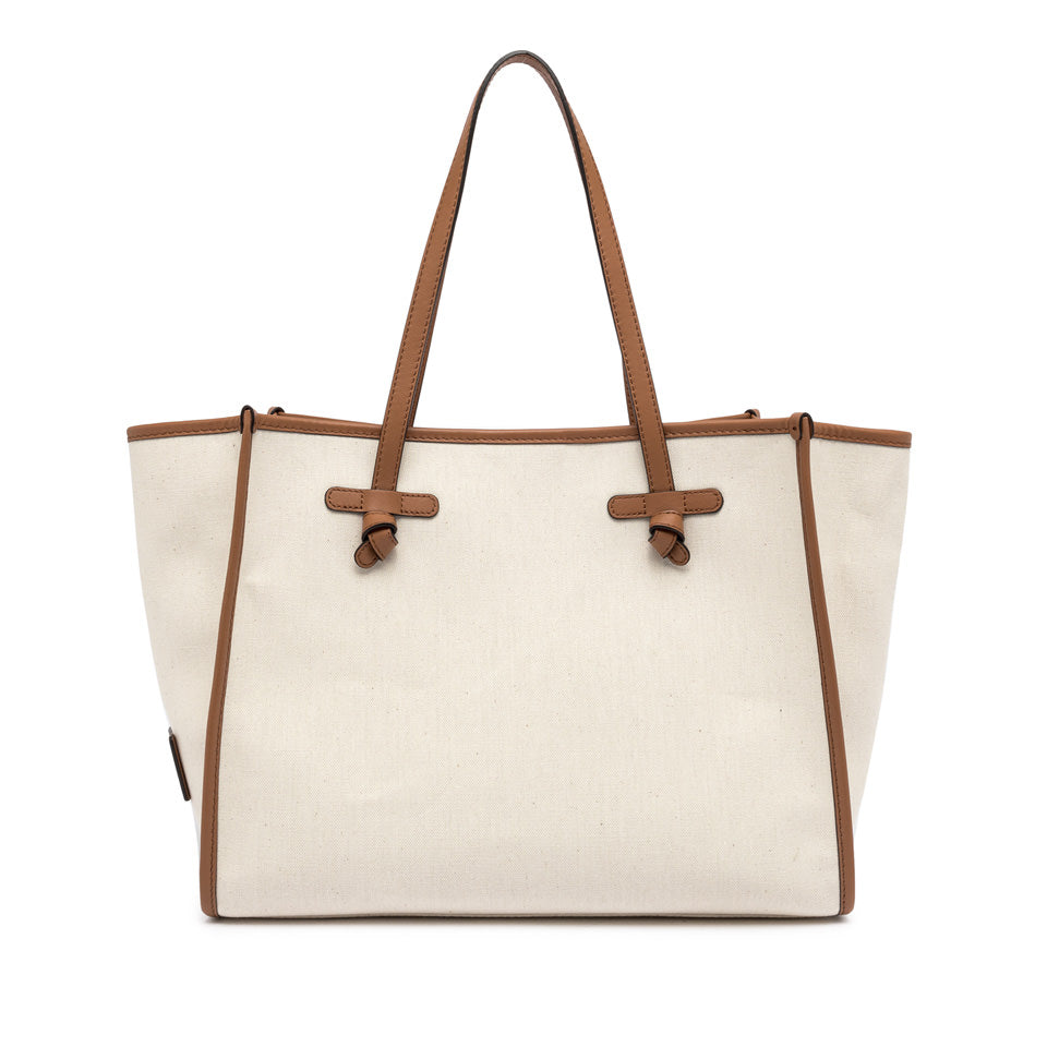 Gianni Chiarini borsa shopping in tessuto e pelle "Marcella" Avorio BS6850COMMCNV-SE.13931 PANNA