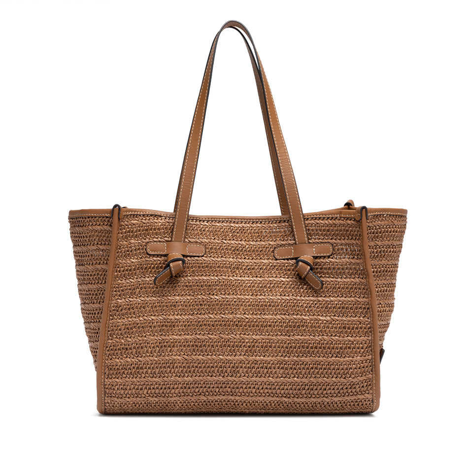 Gianni Chiarini borsa shopping in raffia e pelle "Marcella" Cuoio BS6849COMM RVMRK.1117 CARAMELL