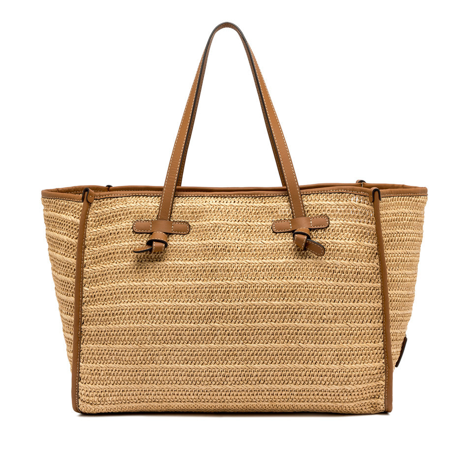 Gianni Chiarini borsa shopping in raffia e pelle "Marcella" Beige BS6850COMM RVMRK.064 NATURALE