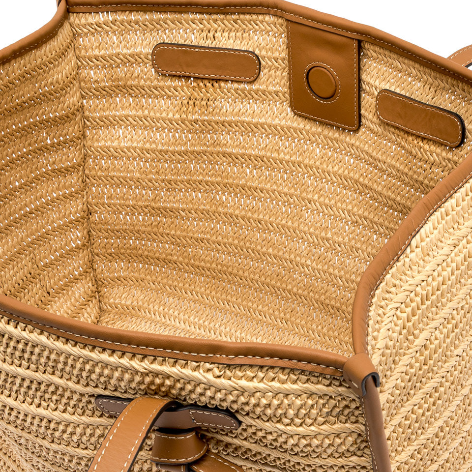 Gianni Chiarini borsa shopping in raffia e pelle "Marcella" Beige BS6850COMM RVMRK.064 NATURALE