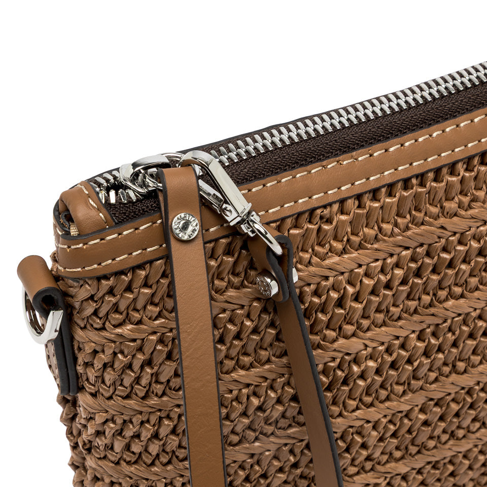 Gianni Chiarini pochette in raffia e pelle "Marcella" Cuoio BS10865COMM RVMRK.1117 CARAMEL