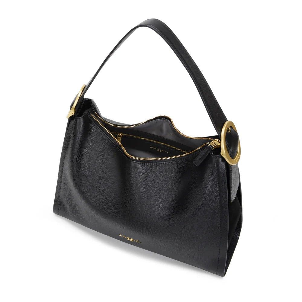 Nannini borsa a spalla in pelle "Greta" Nero 19405.NERO