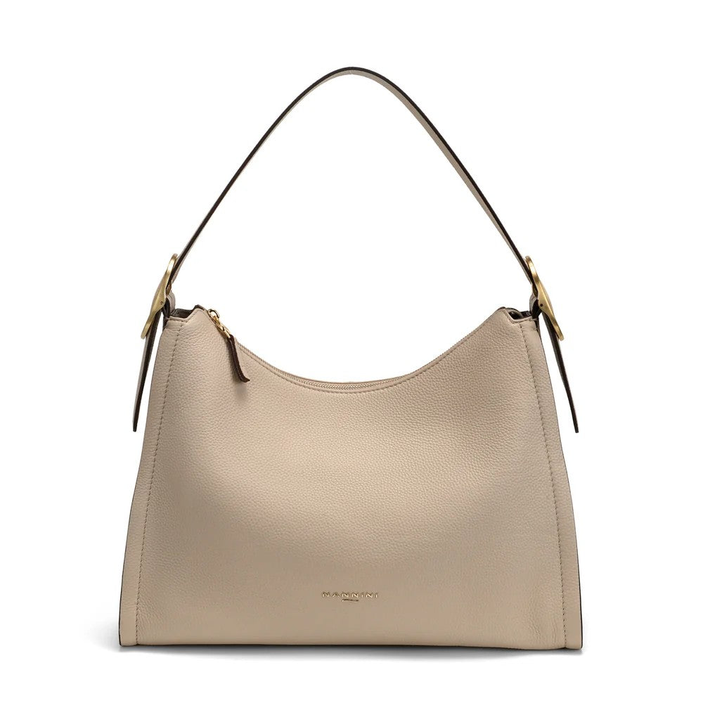Nannini borsa a spalla in pelle "Greta" Beige 19405.BEIGE