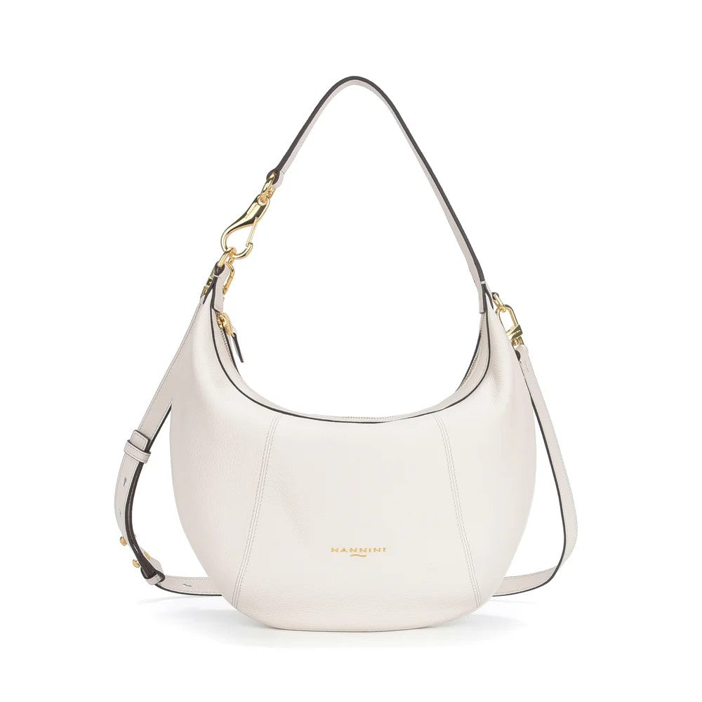Nannini borsa a spalla in pelle "Filippa" Bianco 19120-1.OFF WHITE