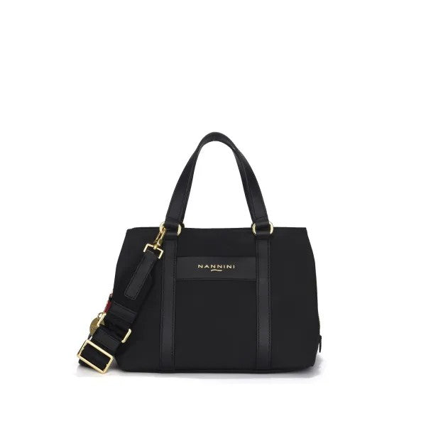 Nannini borsa a mano in tessuto e pelle "Liberty" Nero 17375.NERO