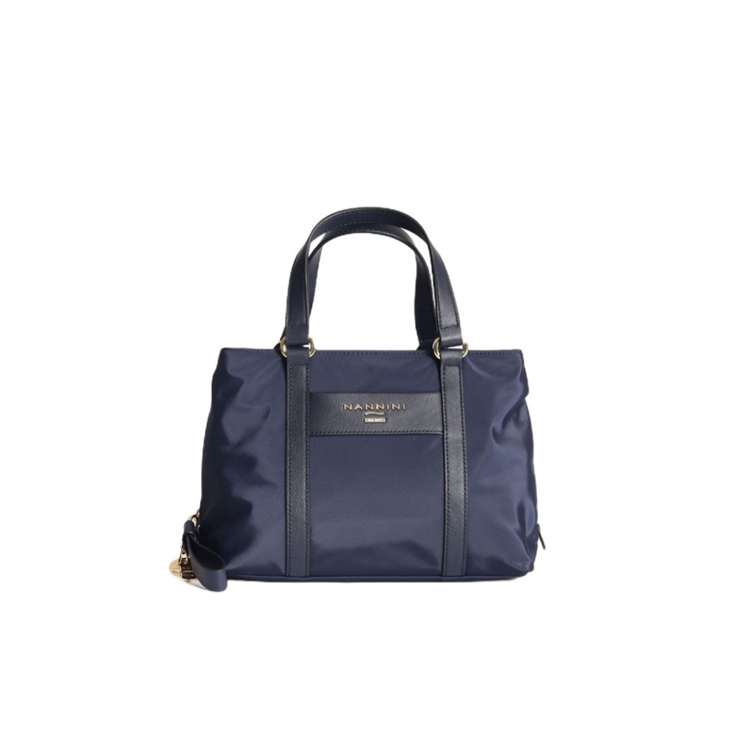Nannini borsa a mano in tessuto e pelle "Liberty" Blu 17375.NAVY