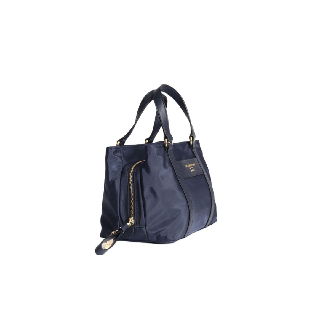 Nannini borsa a mano in tessuto e pelle "Liberty" Blu 17375.NAVY