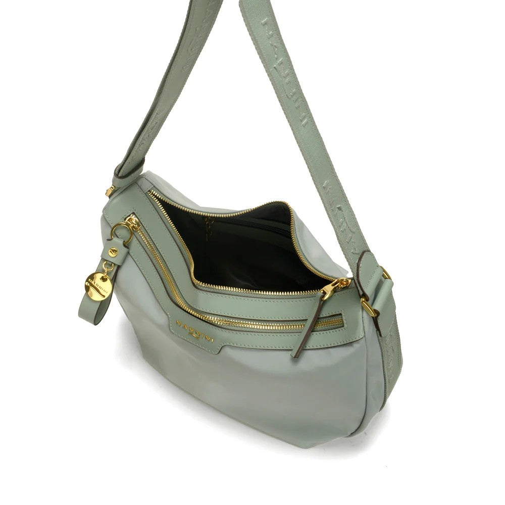 Nannini borsa a tracolla in tessuto e pelle "Liberty" Verde 18243.SALVIA