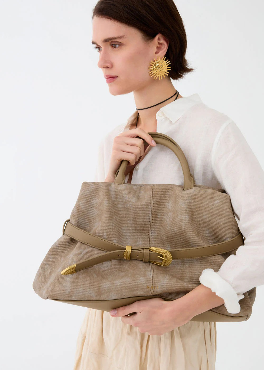 Nalì borsa a mano in ecopelle "Melissa" Beige ARBS0035.MARRONE