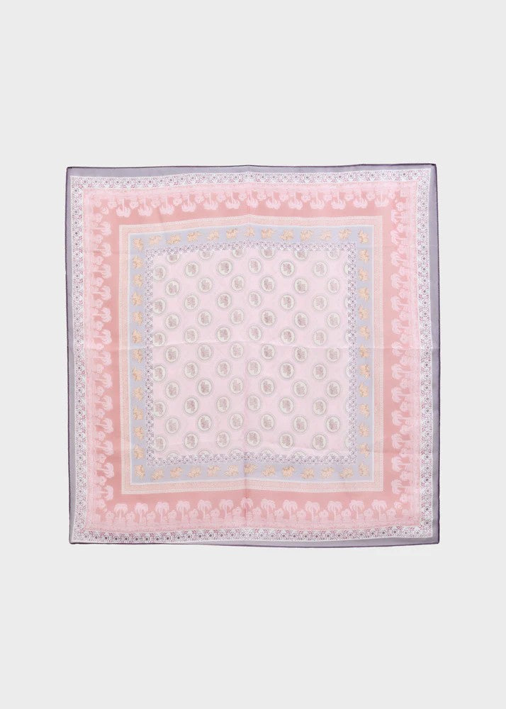 Nalì foulard in poliestere "Fantasia elefanti" Multicolor BOSC0192.VIOLA/LILLA